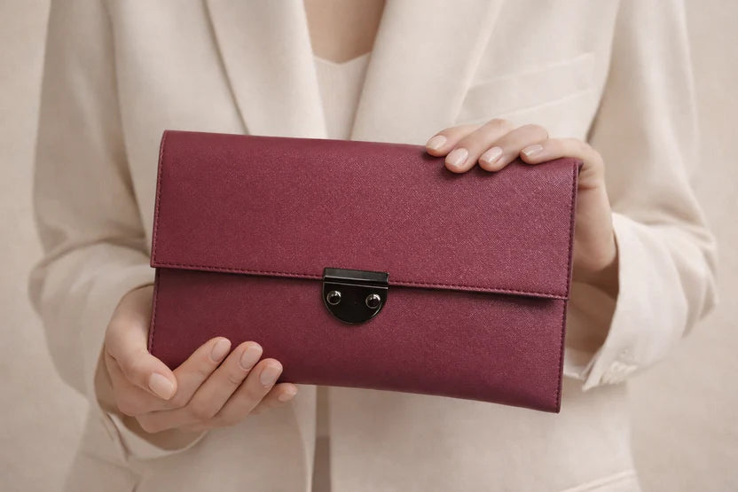 Louvé Éclat Clutch – Berry Crush
