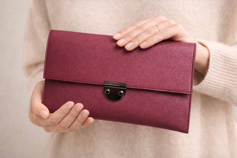 Louvé Éclat Clutch – Berry Crush