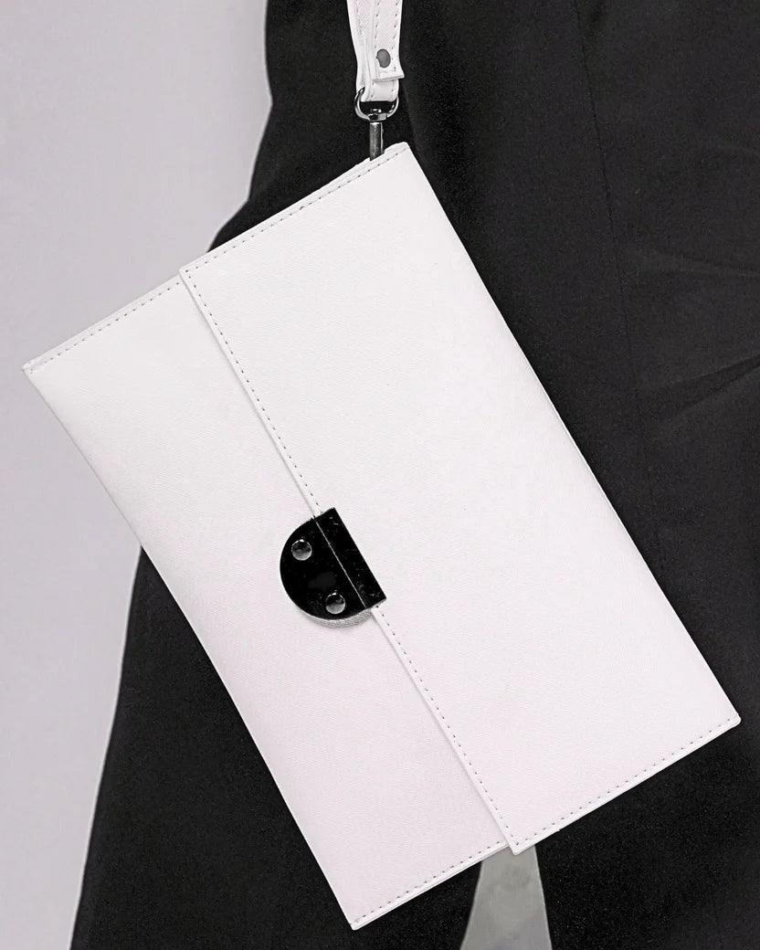 Louvé Éclat Clutch – White