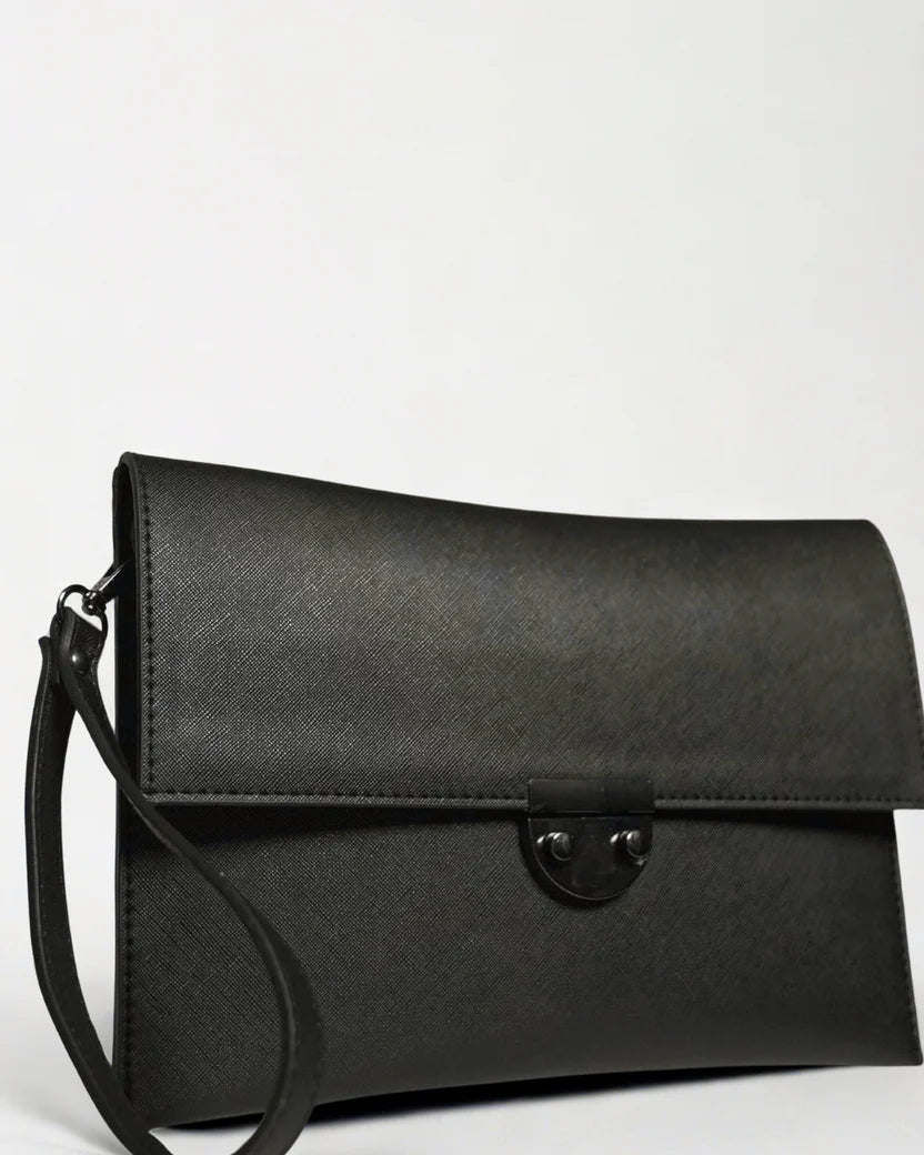 Louvé Éclat Clutch – Black